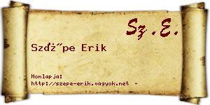 Szépe Erik névjegykártya