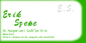 erik szepe business card